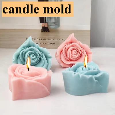 3D Heart Flower Silicone Candle Mold Diy Love Flower Soap Gypsum Crafts Resin Casting Molds Handmade Chocolate Cake Baking Tools