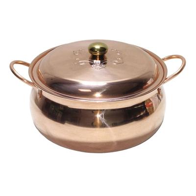Olla de Sopa Gruesa de Cobre con Doble Asa, Para Cocina de Inducción, Diseño de Base Compuesta Compatible, Tendencia 2025