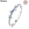 925 Silver Gradient Zircon Star Closed Ring For Women Finger Ring Personality Jewelry Birthday Party Exquisite Gifts