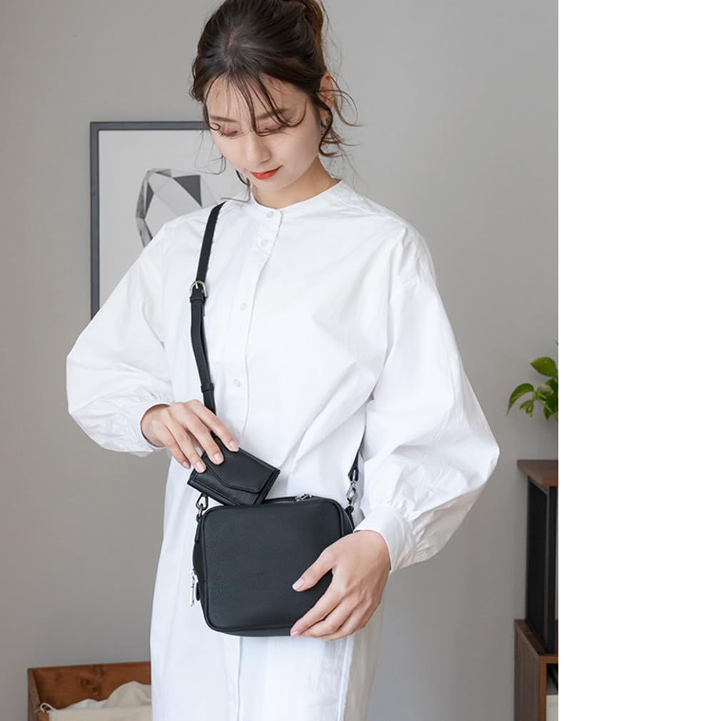 VITAFELICE Leather Mini Wallet Women's Tri-fold (bsrw-201ns) (Black)