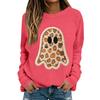 Women's Fashion Casual Long Sleeve Christmas Print Neck Top for Holiday
