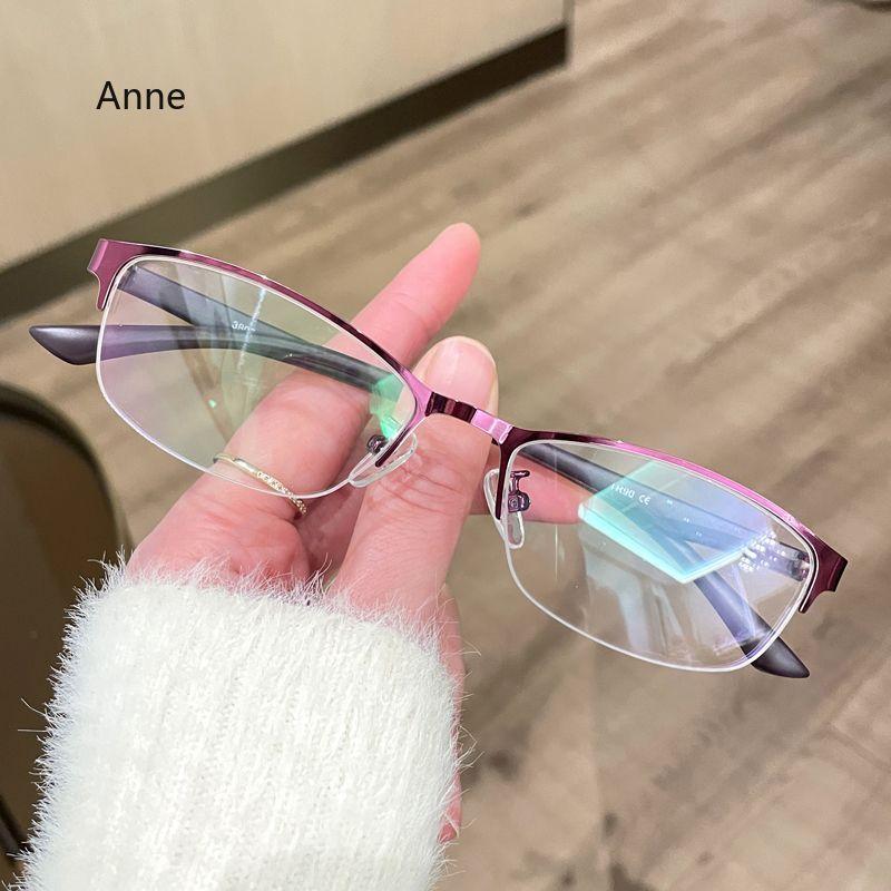 Myopia Glasses Women Fashion Glasses Metal Half Rim Oval Eyeglass Frame For Prescription Lenses Reading