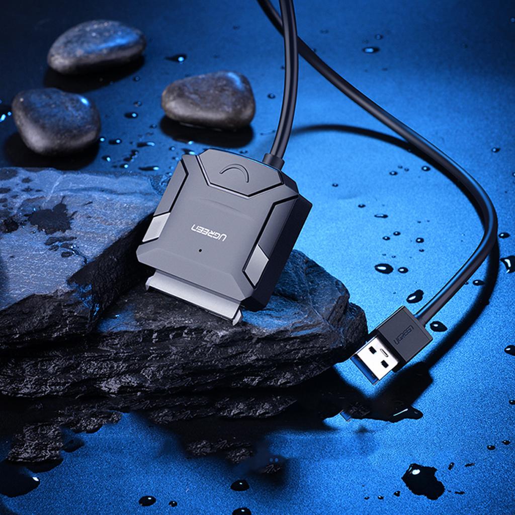 Ugreen USB 3.0 to SATA Adapter for HDD & SSD - High-Speed Black (CR108)