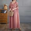 Cotton and Linen Summer Patchwork Retro Style Dress Long Skirt