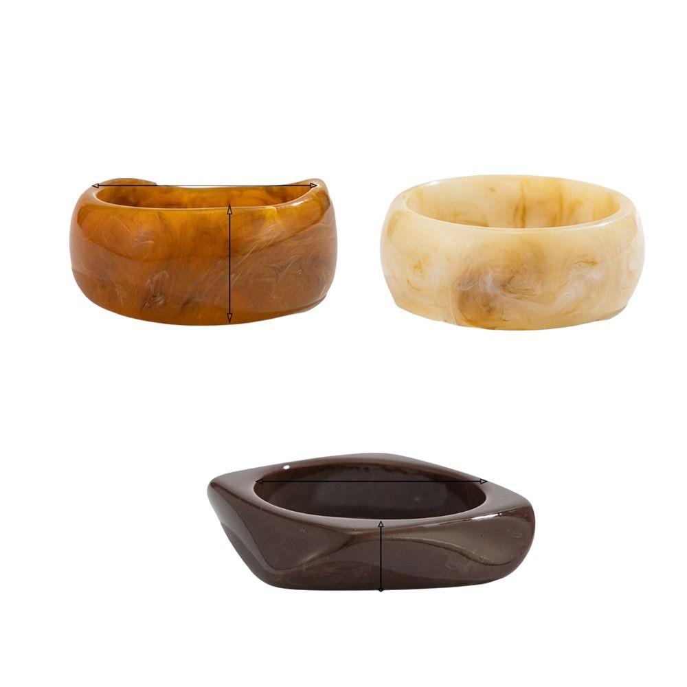 Chunky Irregular Wide Bracelet Vintage Geometric Hand Ring Creative Retro Resin Bangle Party