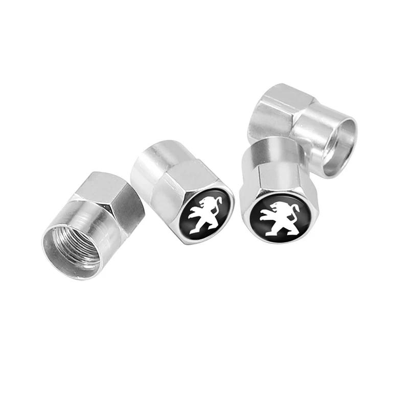 Car Sticker 2025 Hot 4Pcs Wheel Tire Valve Air Stem Cap Duust Covers For Peugeot 206 3008 208 308 307 2008 207 107 5008 607 301