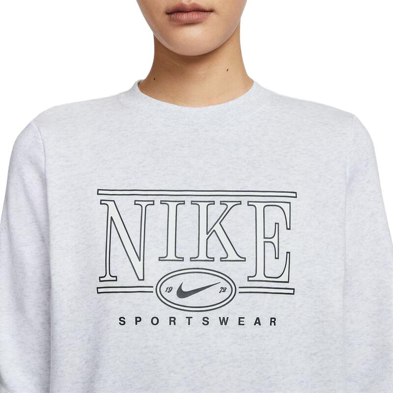 Nike Einfacher Rundhals-Pullover Langarm-Sweatshirt Damen-Sweatshirt Weiß Grau HJ0981-051