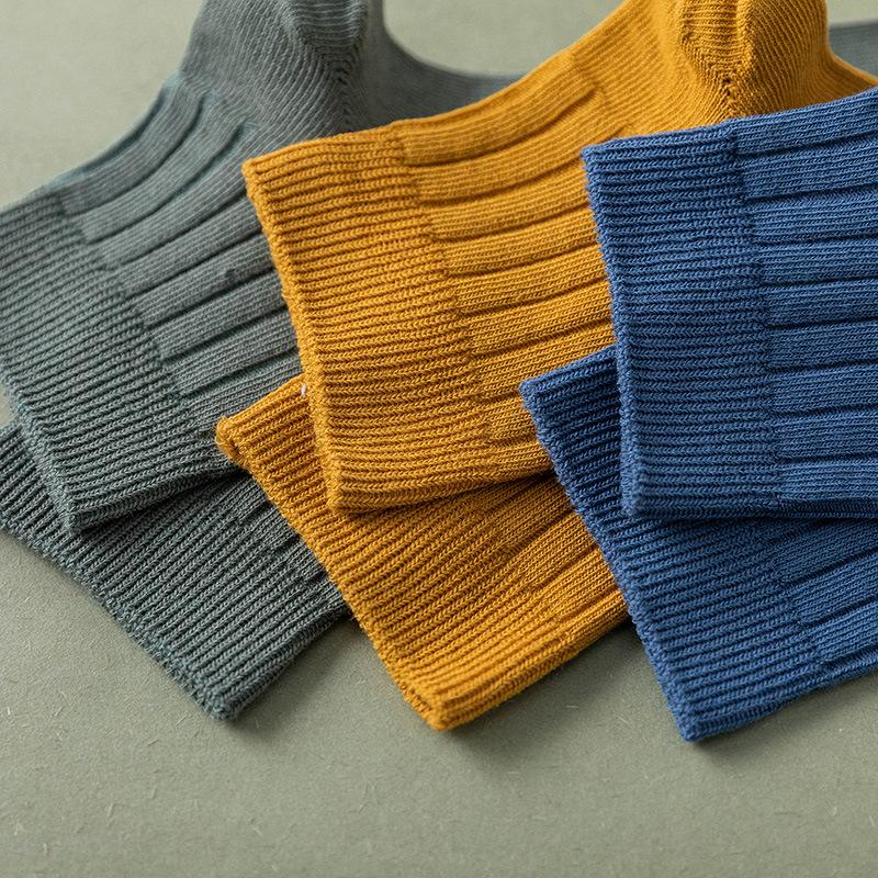 Men's Short Socks for Spring and Summer, Double-needle Short Tubes, Solid Color Combed Cotton Men's Socks, Thin Boat Socks