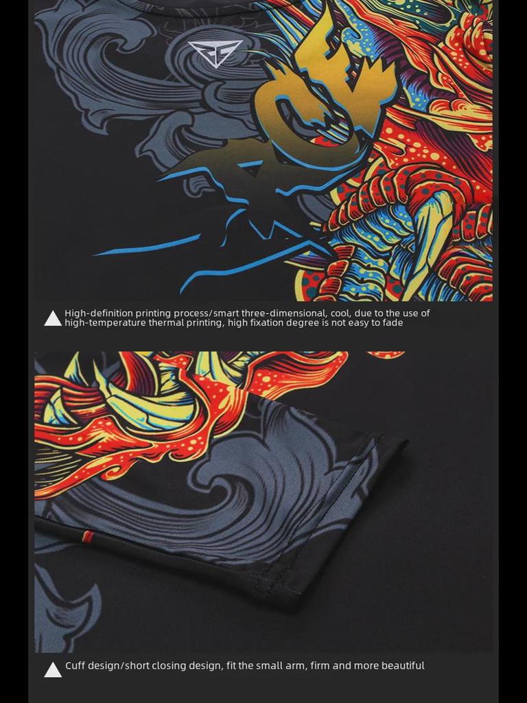 Men's Quick-Dry Long-Sleeve Gym Training Top and Running Tights