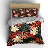 Tropical Leaf Print Pattern Bedding Duvet Cover Set  (1*Duvet Cover 2*Pillowcases, without duvet insert)