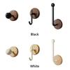 Selbstklebender Wandhaken aus Holz, schwarz-weiß, zur Wandmontage, wasserfest, ohne Bohren, zur Aufbewahrung und Dekoration von Wohnräumen