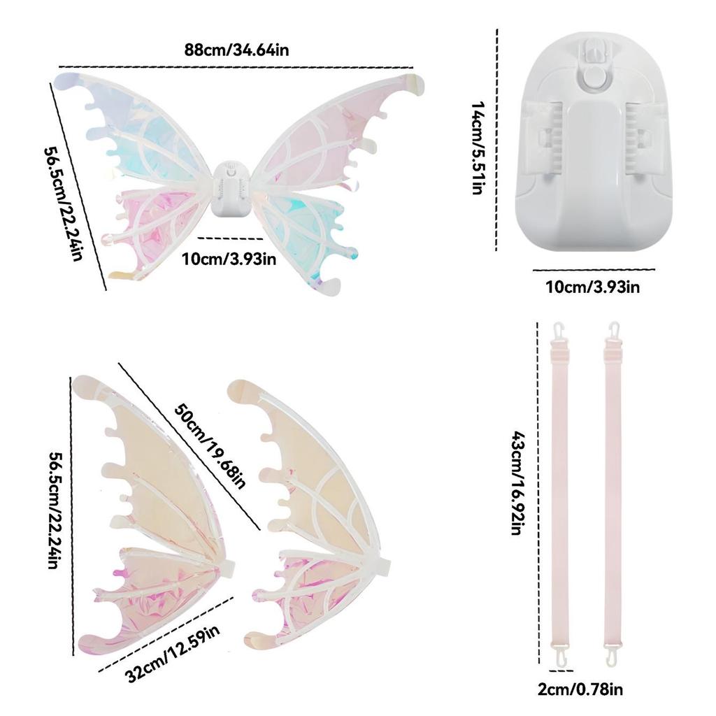 Luminous Butterfly Fairy Wings Toy for Girls - Musical Angel Props, Perfect Christmas Gift