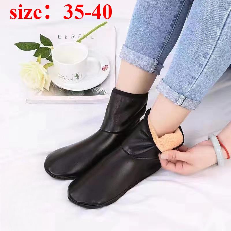 Men Women Outdoor Sports Warm Snowfield Socks for Autumn Winter Thickened Windproof Inner Plush High Tube Leather Floor Socks