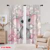 Set Of 2 Flat Printing Window Treatment Curtains Cute Little Elephant Polyester Without Electricity Wall Decor Curtain Machine Washable