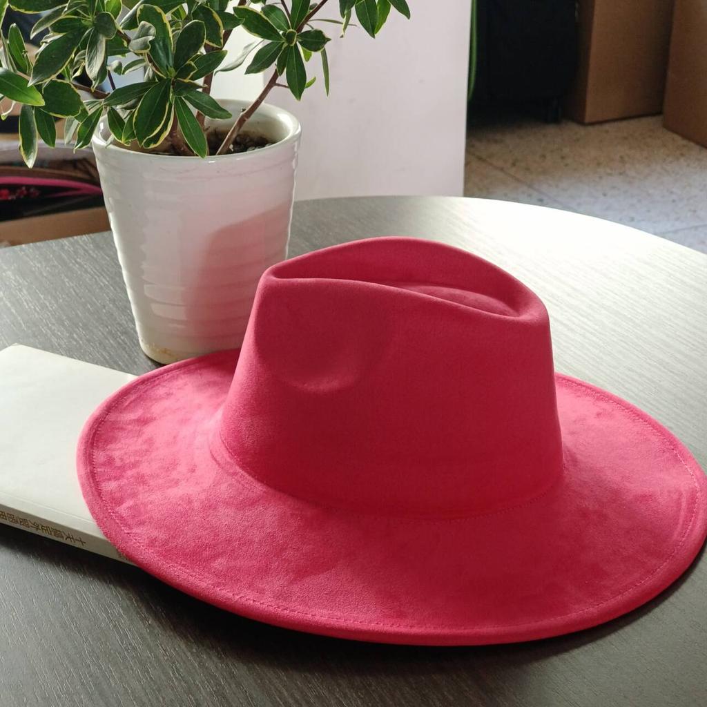 LIDHAY Western Style Suede Hat, Unisex Wide Brim Fedora Hat, Felt Panama Hat, Rancher Hat LIDHAY Western Style Suede Hat, Unisex