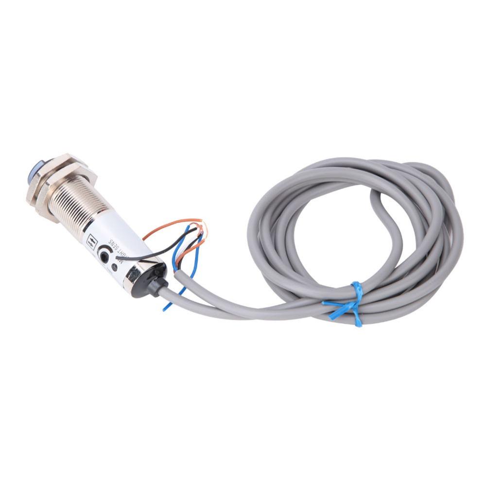 Adjustable 12-24VDC Photoelectric Sensor 10mm Detection 4-Wire Diffuse Reflection Sensor 18MM Detection Switch Machine Equipment