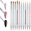 Nail Art Brushes Set, 10 Pcs Nail Brushes for Nails Art Double-Ended Acrylic Nails Brush with Nail-Liner Brush Dotting Pens for Nail-Design-Brushes