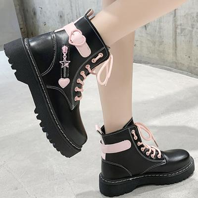 Shoes for Women 2024 Winter Plush Warm Women' Boots Mixed Colors Round Toe Lace Up Heart Buckle Mid Heel Water Proof Shoes Women
