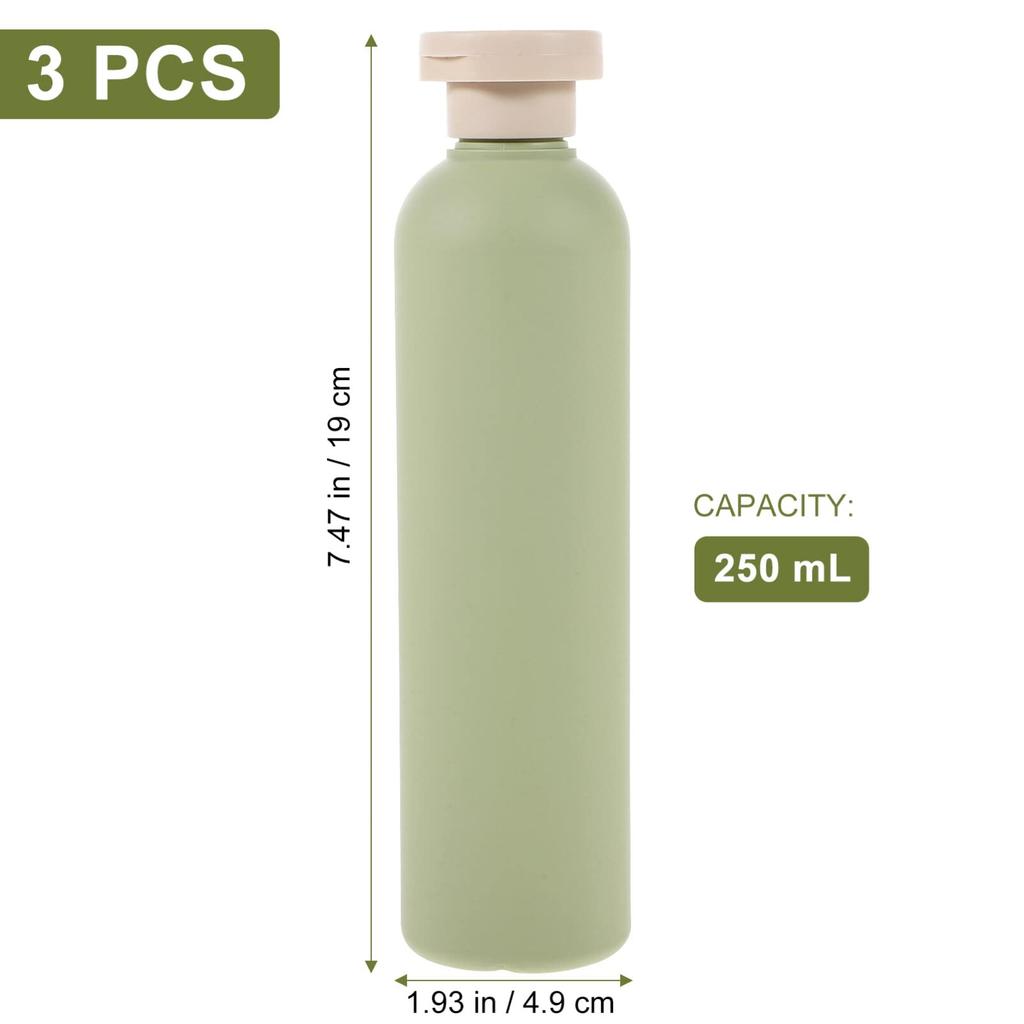 NUOLUX Travel Shampoo Bottles, 250ml Shower Gel Dispenser Containers, Set of 3, Compact, Lightweight, Multi-Purpose Sub-Bottles