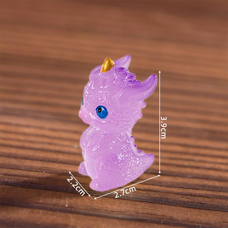 Mini Luminous Zodiac Dragon Figurine Simulation Loong Ornament Micro Landscape Car Interior Home Desktop New Year Decoration