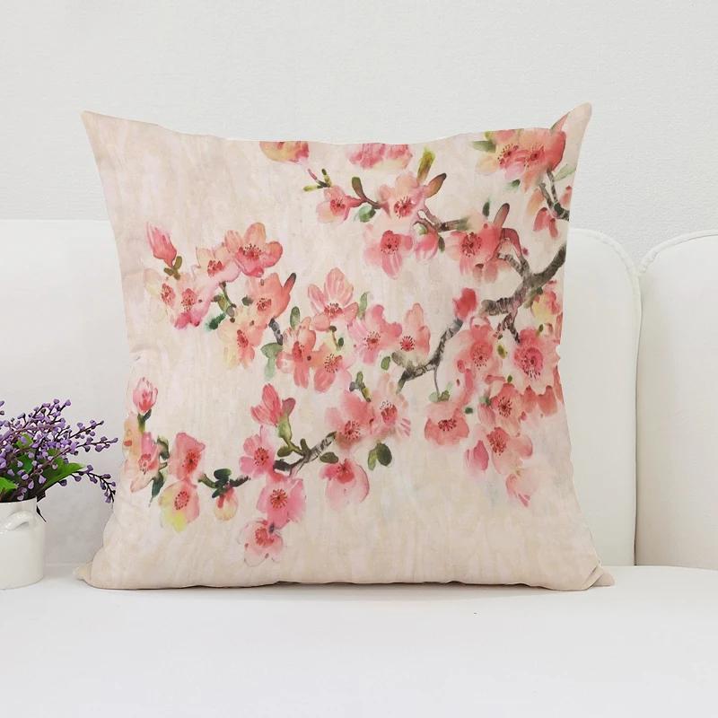 

Japanese Cherry Blossom Home Decor Decorative Pillow Cover for Living Room Cushions Aesthetic Room Decoration Pillowcase 45*45 12x12Inch