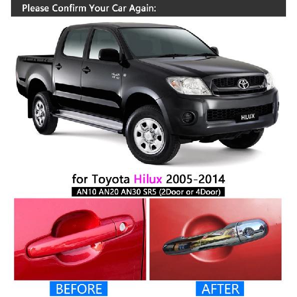 for Toyota Hilux 2005 - 2014 Chrome Handle Cover Trim AN10 AN20 AN30 SR5 2007 2008 2010 2013 Accessories Stickers Car Styling