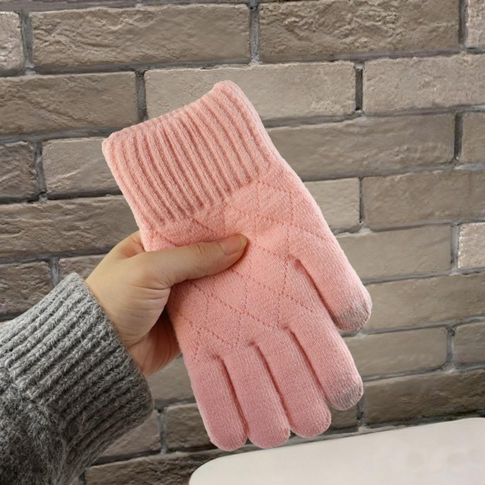Cold Proof Knitted Gloves Thickened Plush Mittens Fashion Warm Gloves  Women Men