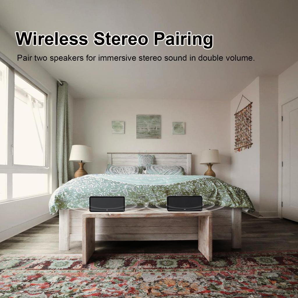 DOSS SoundBox XL Bluetooth 32W Loud Volume with Dual DSP Portable Bluetooth Speaker with 12W Deep Fully Wireless Stereo 10 Hours of TF Card Charging