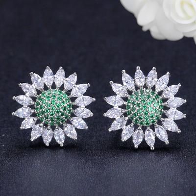 Luxury Fashion AAA CZ Stud Earrings Electroplating Trendy Earrings for Women's Valentine's Day Gift Trendy Fashion Jewelry