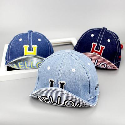 Cowboy Baby Hat Letter H Solid Baseball Cap Girls Boys Infant Cotton Caps Fashion Accessories Newborn Baby Boy Cap