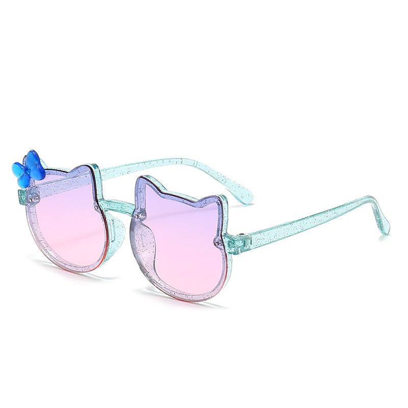 Summer Cute Gradient Girls Sunglasses Outdoor UV Protection Cat Ears Bowknot Sun Glasses Kids Cartoon Eyewear