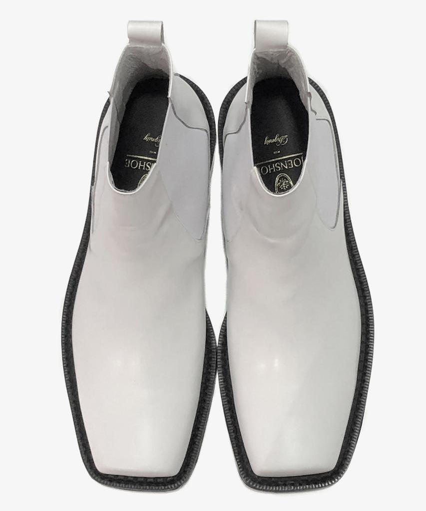 Joenshoe Kleine Square Chelsea Boots White