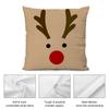Christmas Cute Reindeer Pillow Case Short Plush Double-sided Print Square Throw Pillow Covers Sofa Home Cushion Decor