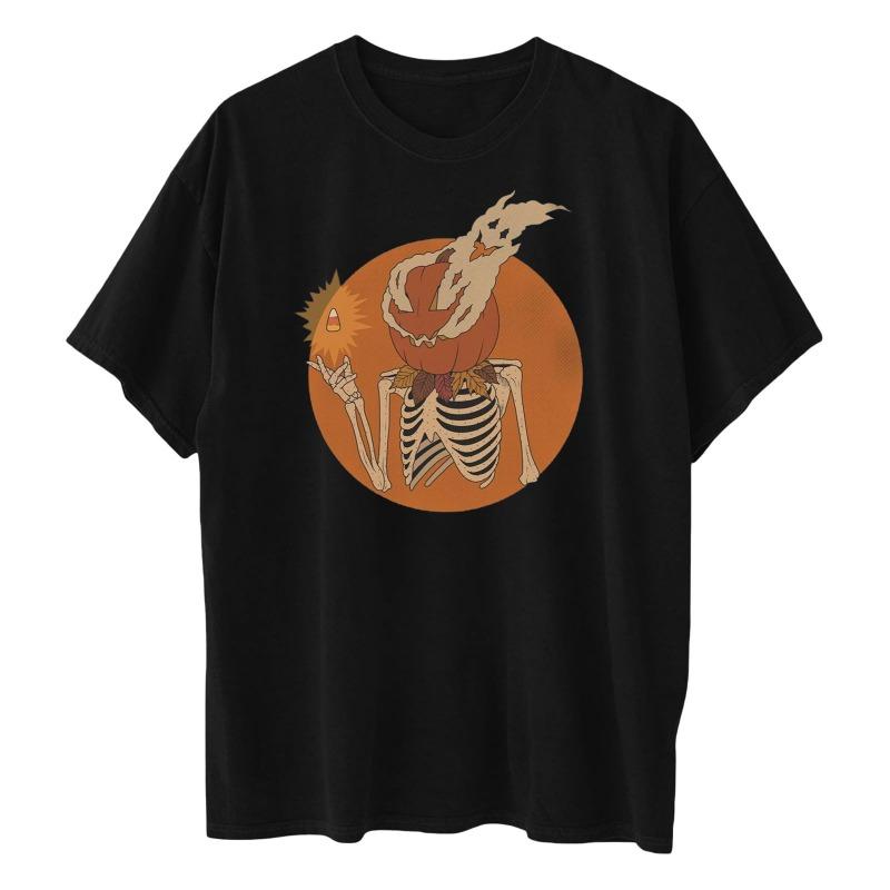 Halloween Men's and Women's Same Casual Fashion Simple T-shirt