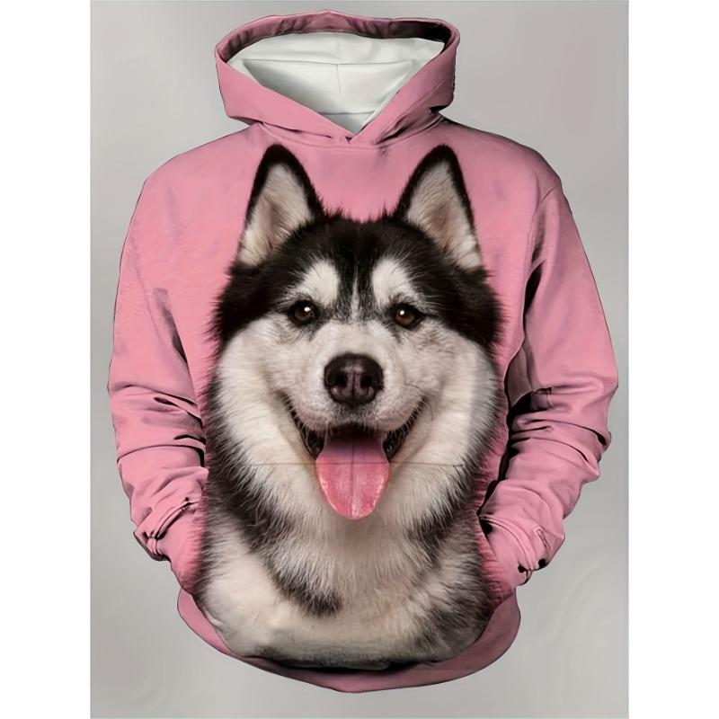 

Свитшоты с 3D принтом собаки хаски, повседневные топы с капюшоном, одежда Y2k, пуловер, топ в стиле харадзюку, мужская одежда 3XL