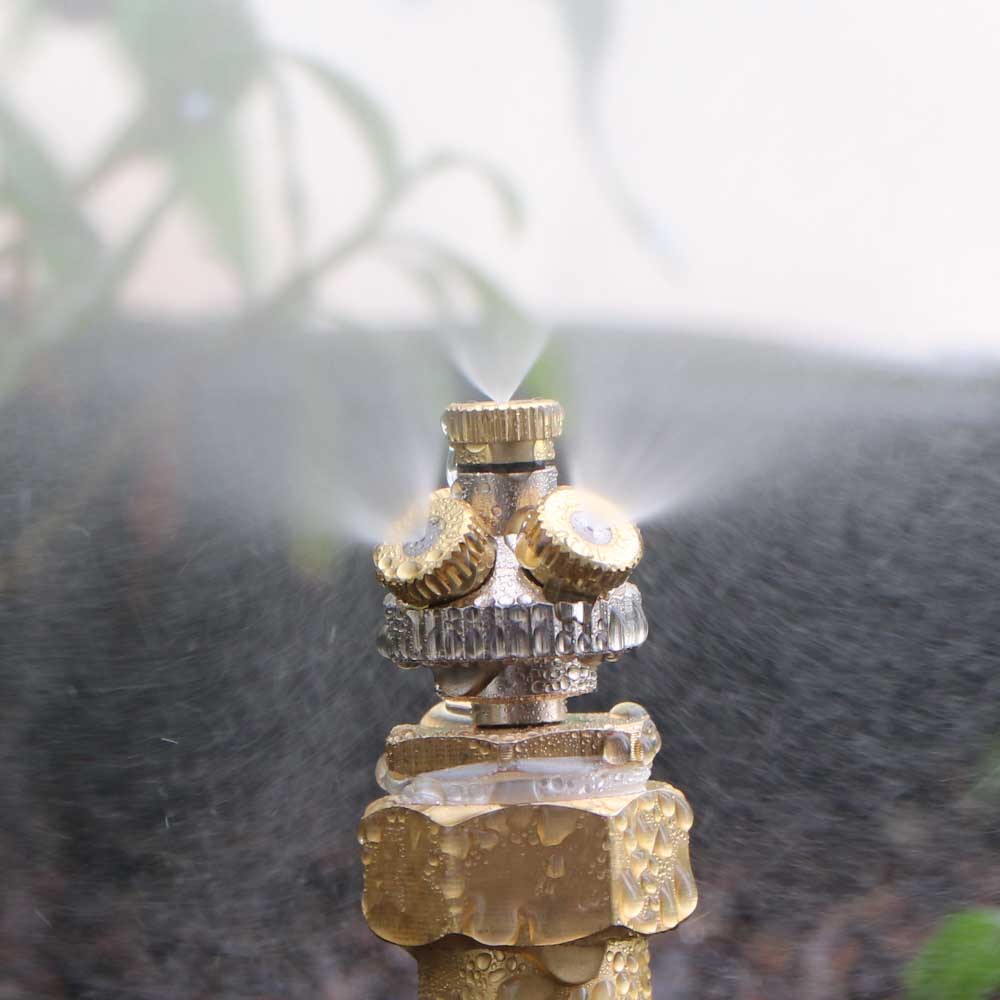 5-holes Misting Nozzle 0.1-1.0mm Fine Atomizer Sprayer 1/2" 20mm Brass Adapter Garden Irrigation Humidification Cooling Watering