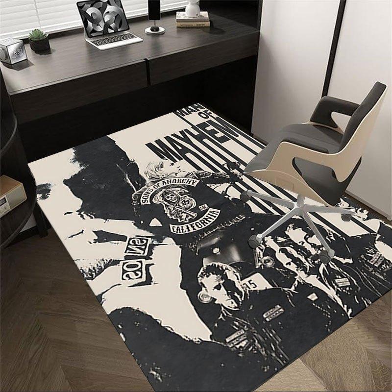 

1pc Sons of Anarchy themed Office Carpet Chair Mats - durable polyester rug for home theater, office, dorm room decor - tA53 60cm by 90cm