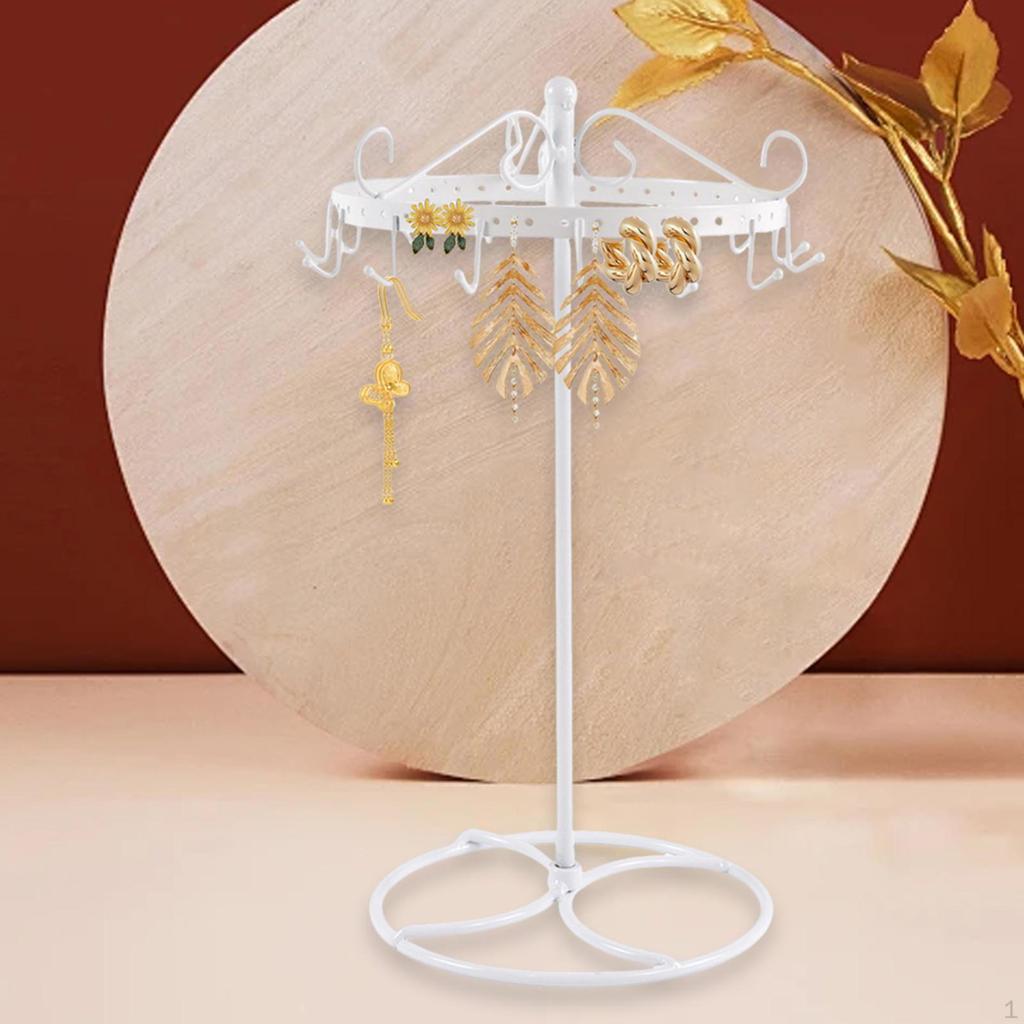 Necklace Holder Metal Jewelry Display Stand Rotating Organizer for Pendant