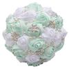 European & American Elegant Ribbon Flower Bridal Bouquet – Beaded Five-Flower Design