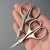 Professional Russian Manicure Pedicure Tools - Stainless Steel Swan Curve Cuticle Scissors for Nail & Foot Care, Matte Fine Tip Design