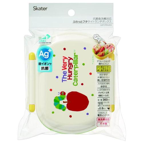 Skater Children's Bento Box, 360ml Capacity, Fluffy Lid, Made in Japan, Single Tier, Dishwasher and Microwave Safe, Very Hungry Caterpillar Design, fo