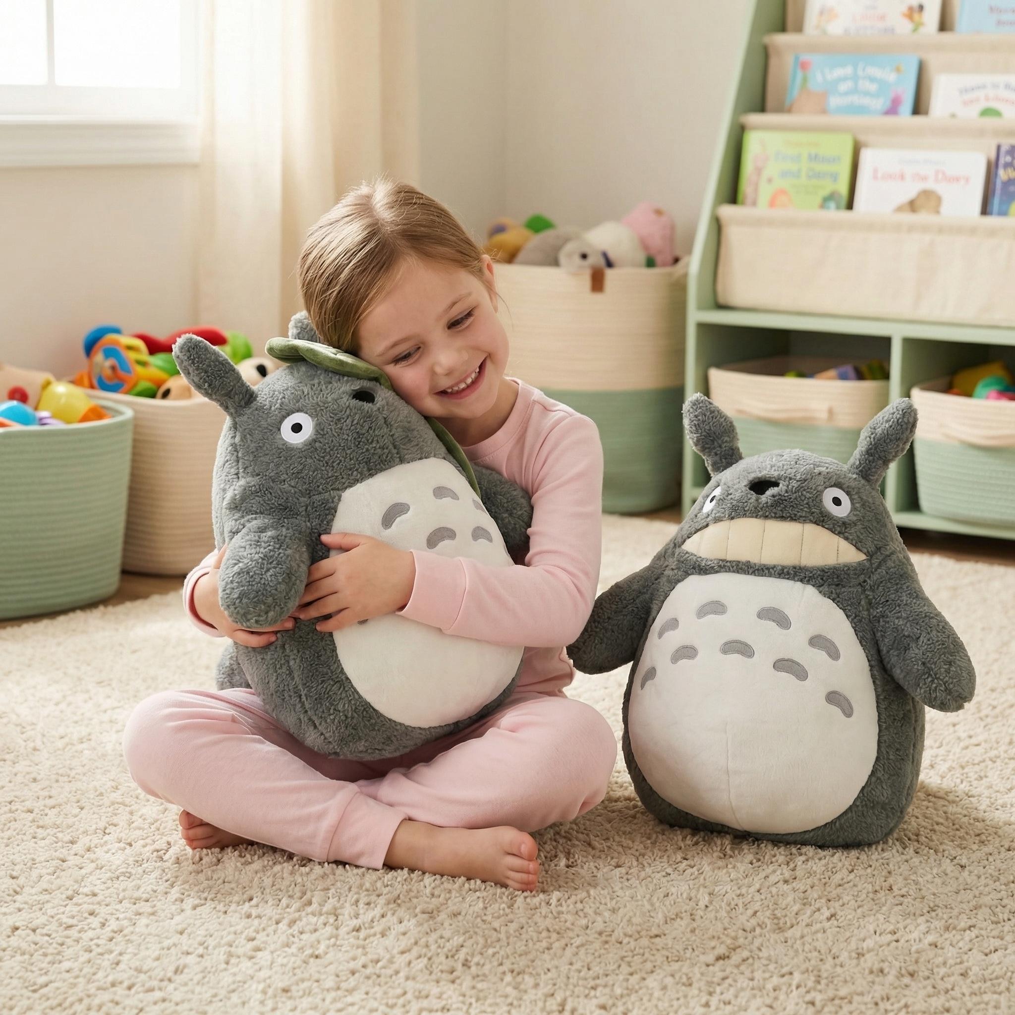 Favorite Toy Unisex Adorable Big Size Totoro Plushies Lotus Leaf Totoro Laugh Heartily Totoro Plush Toy Stuffed Anime Totoro Plushies Doll Gift