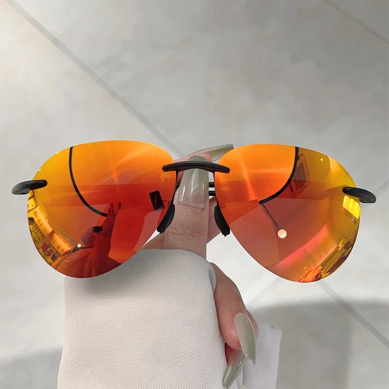Attractive Glasses Men's Gm Lumias Rimless Pilot Sunglasses New Fashion Polarized Mirror Shades Trendy Design Anti-Uv Outdoor Sun Glasses For Driving Cm