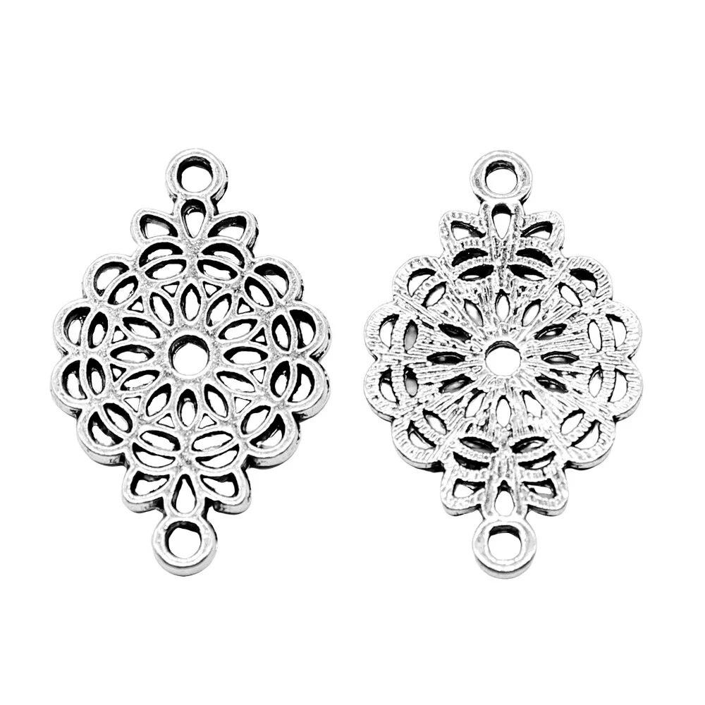 Flower Plaque Connector Components Pendant Diy Jewelry Pendants