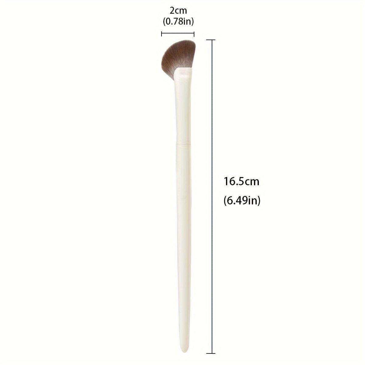 

1pc Half-Fan Nose Contour Brush-Soft Nylon Bristles for Nose/Cheekbone Shaping,All Skin Types Makeup Tool for Beauty Enthusiasts білий