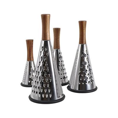 Wood Handle Cone Cheese Grater Stainless Steel Vegetables Cheese Grater Kitchen Tools