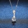 Moissanite Pendant Necklace Rotating Bow 1ct Chain Women