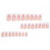 French Square Flower Rhinestone Nail Art Tips