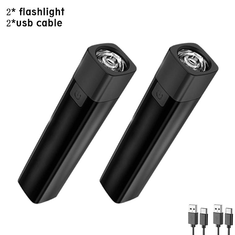 Portable Mini Flashlight LED Ultra Bright Torch Searchlight Portable USB Rechargeable Emergency Lamp Outdoor Camping Lighting