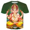 Summer Round Neck 3D Hindu Deities Graphic Print Top Fashionable Casual Short Sleeved Men's and Women's Unisex T-shirts